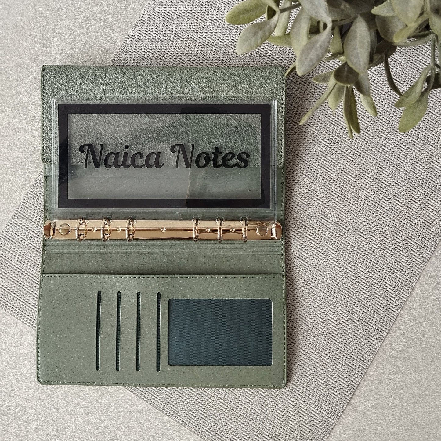 salie groen louise binder met cash envelope