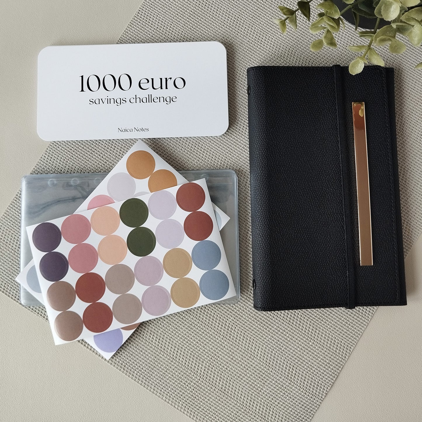 Savings challenge starterspakket – compleet met Louise binder, cash envelopes en speels palet stickers