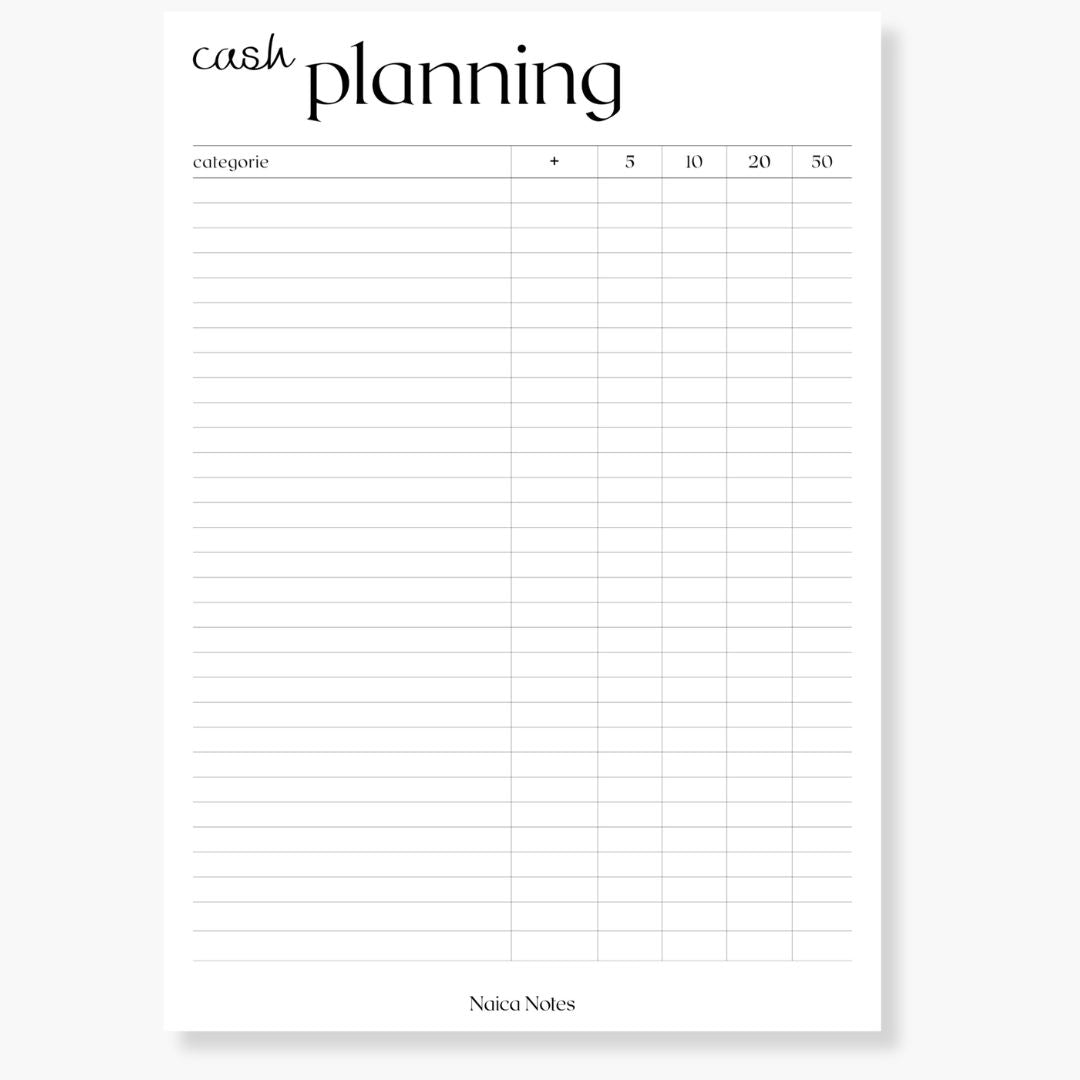Cash Planning Notepad