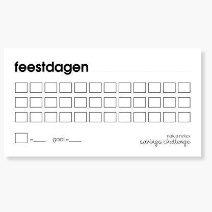 Savings Challenge: Feestdagen