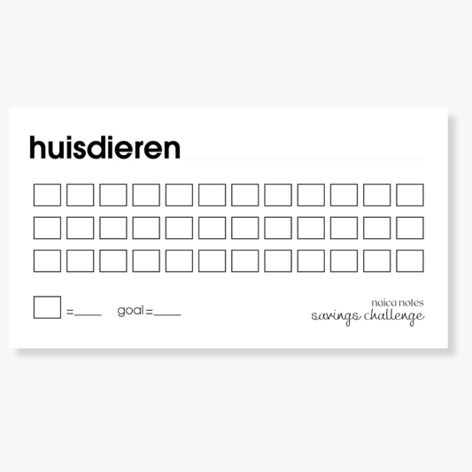 Savings Challenge: Huisdieren