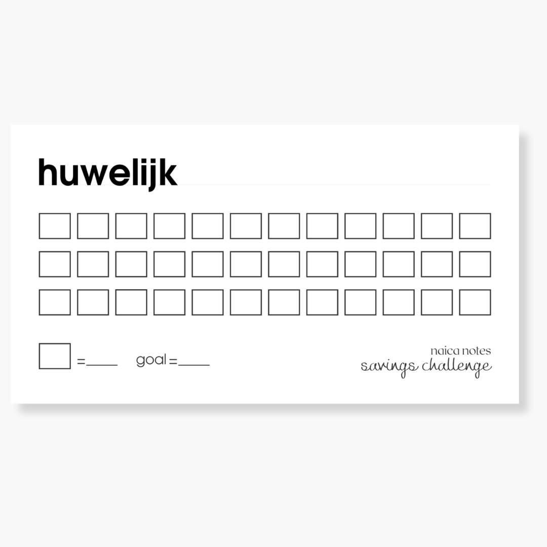 Savings Challenge: Huwelijk