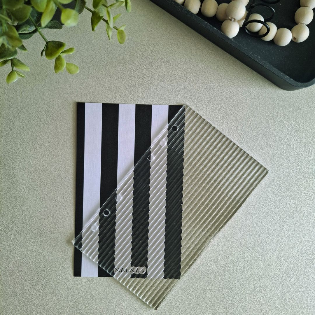 Linnen dashboard Bold Stripes met fluted acryl dashboard Clara