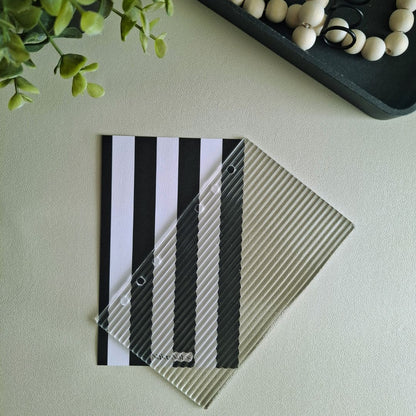 Linnen dashboard Bold Stripes met fluted acryl dashboard Clara