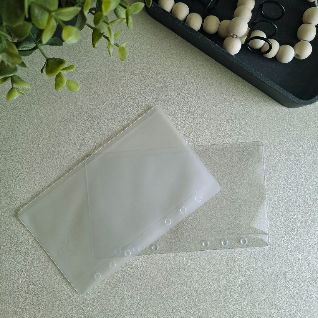 Transparante en matte A6 cash envelope, stevig materiaal voor overzichtelijk budgetteren