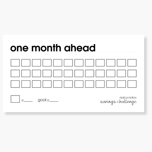 Savings Challenge: One Month Ahead