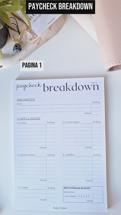Paycheck Breakdown + Cash Planning Bundel