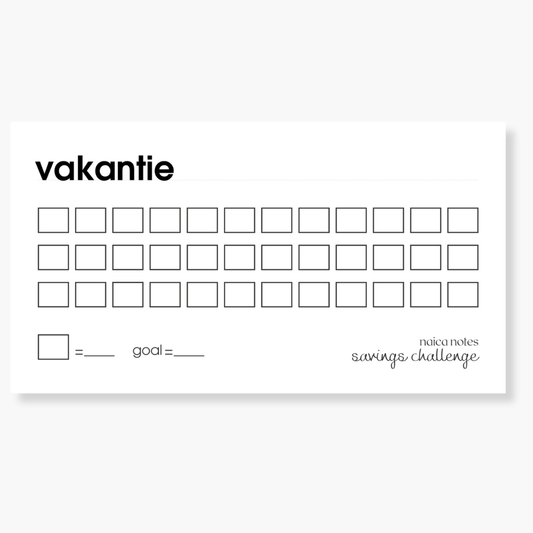 Savings Challenge: Vakantie